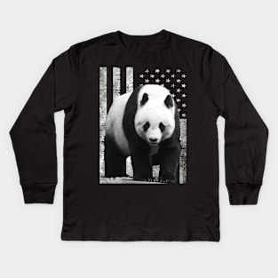 Whisker Wonderland Unique Tee Showcasing the Charm of Pandas Kids Long Sleeve T-Shirt